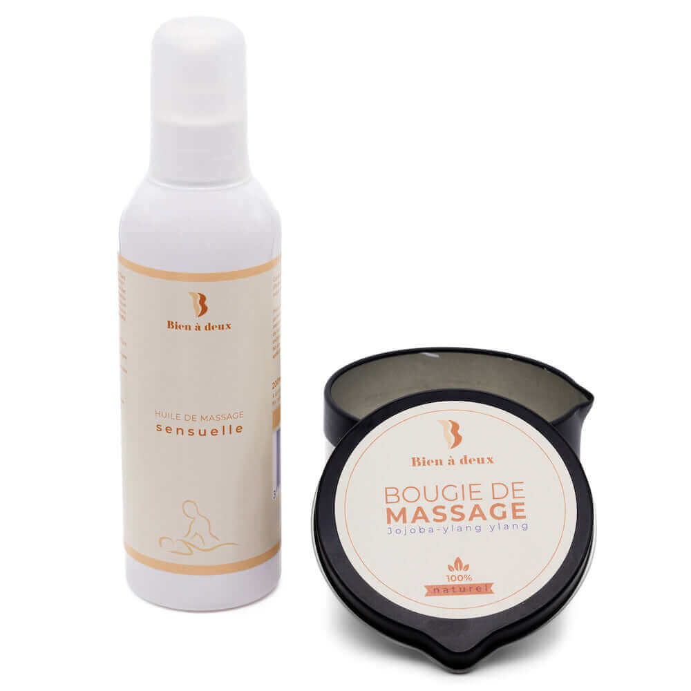 Pack huile sensuelle et bougie de massage
