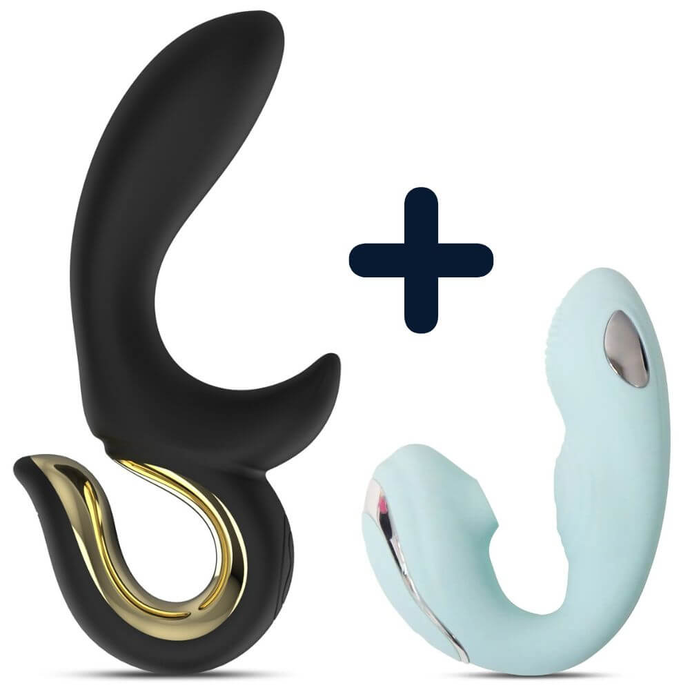 pack vibromasseur abbit à poussée + stimulateur clitoridien et vaginal