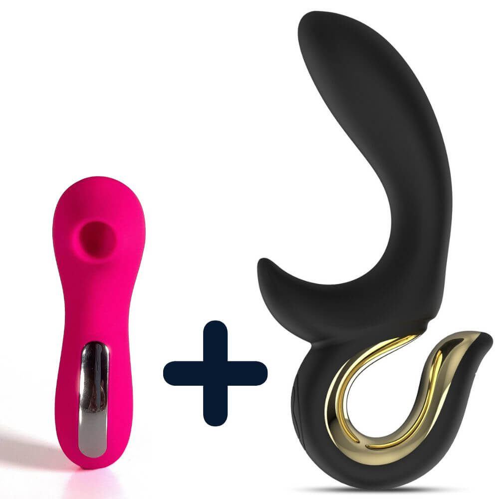 stimulateur clitoridien sans contact + vibromasseur rabbit va et vient